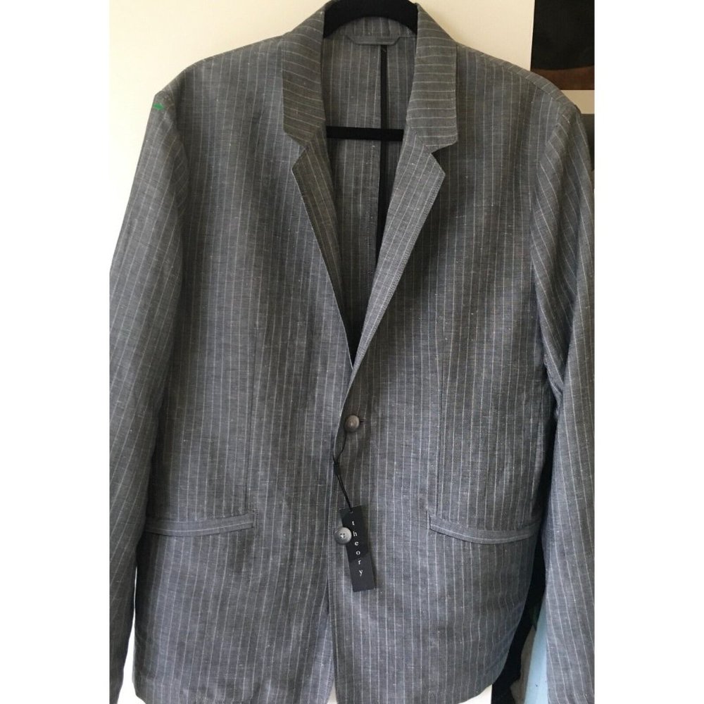 Theory Krieg Hightide Charcoal Stripe_42_NWT $475